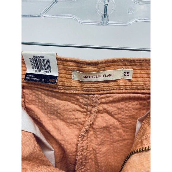 Levi's Pants Corduroy Sz 25x27 Women’s High Rise Math Club Flare Trouser Orange - Picture 6 of 10